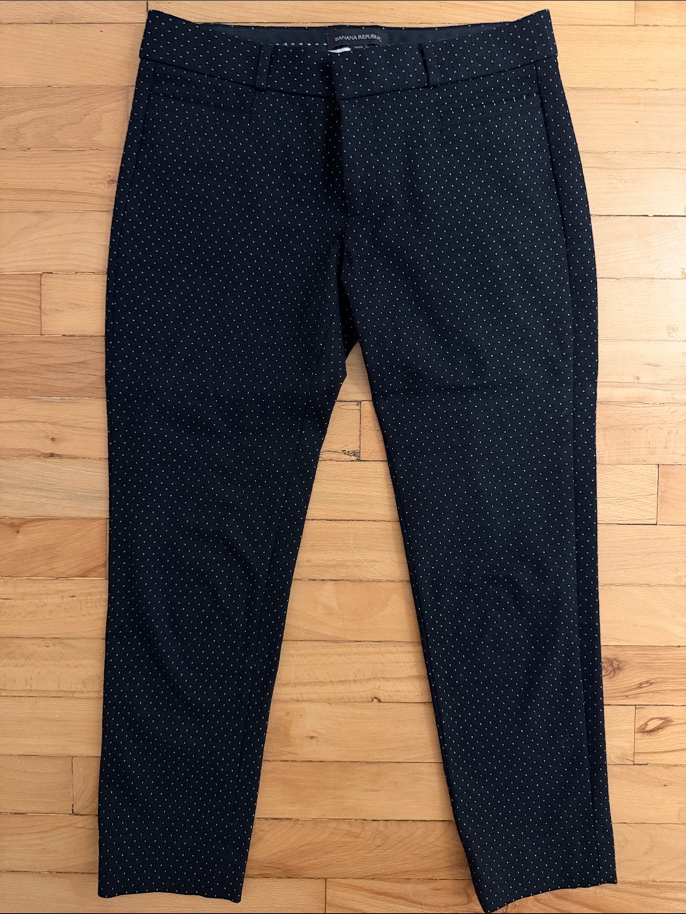 Banana Republic Black Polka Dot Cropped Dress Pants